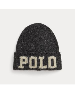 Polo Ralph Lauren Intarsia-Knit Merino-Wool-Blend Beanie - Black