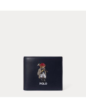 Ralph Lauren Polo Bear Leather Billfold Wallet - Blue