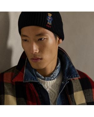 Ralph Lauren Polo Bear Rib-Knit Beanie - Black