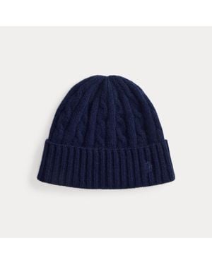 Polo Ralph Lauren Ralph Lauren Cable-Knit Cashmere Beanie - Blue