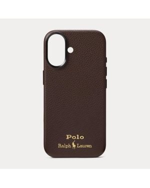 Ralph Lauren Leather Magsafe Iphone 17 Case - Brown