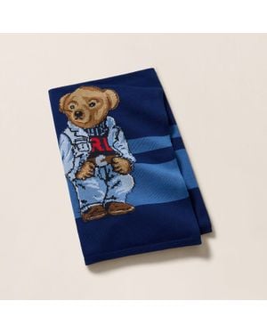 Ralph Lauren Ralph Lauren Denim Polo Bear Cotton Throw Blanket - Blue