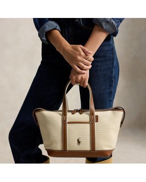 Ralph Lauren Cotton Canvas Mini Shopper Tote - Blue