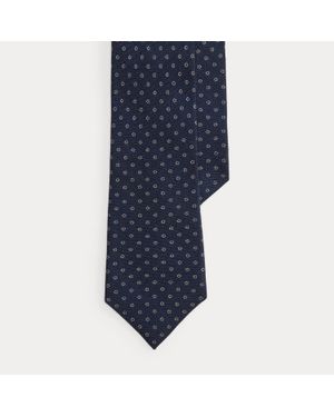 Ralph Lauren Ralph Lauren Geometric-Print Cashmere-Silk Tie - Blue