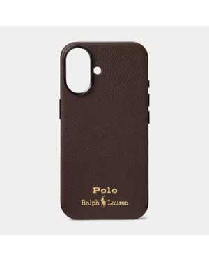 Ralph Lauren Leather Magsafe Iphone 16 Case - Brown