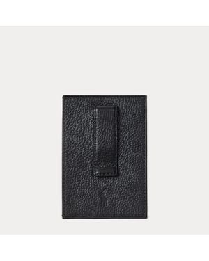 Ralph Lauren Pebbled-Leather Money Clip - Black