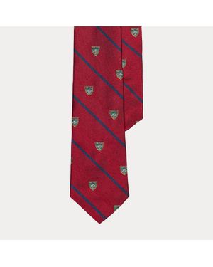 Ralph Lauren Striped Silk Club Tie - Red