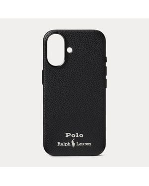 Ralph Lauren Leather Magsafe Iphone 16 Case - Black