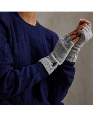 Ralph Lauren Cable Wool-Cashmere Fingerless Gloves - Grey