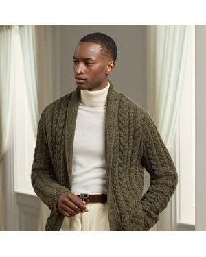 Ralph Lauren Ralph Lauren Aran-Knit Cashmere Blazer Cardigan - Green