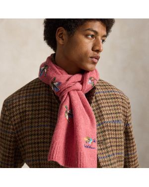 Ralph Lauren Embroidered Wool-Alpaca Scarf