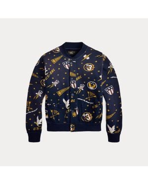 RRL Ralph Lauren Fleece Graphic Jacket - Blue
