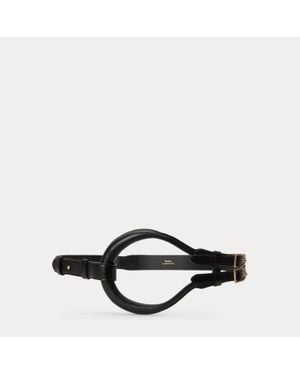 Polo Ralph Lauren Double-Buckle Equestrian Leather Belt - Black