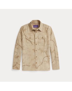 Ralph Lauren Ralph Lauren Calloway Painted Suede Shirt Jacket - Natural