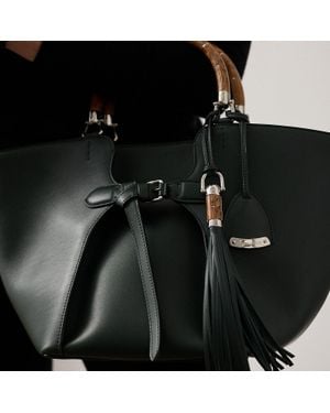 Ralph Lauren Ralph Lauren The Ralph Calfskin Tassel Bag Charm - Black