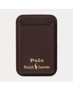 Ralph Lauren Leather Card Case With Magsafe - Brown