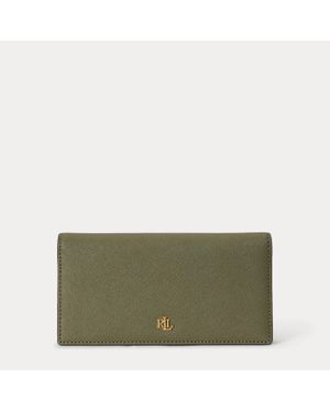 Ralph Lauren Ralph Lauren Crosshatch Leather Slim Wallet - Green
