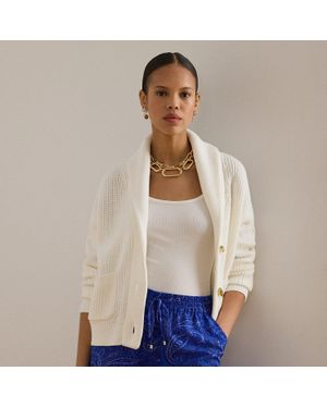 Ralph Lauren Ralph Lauren Rib-Knit Shawl-Collar Toggle Cardigan - White