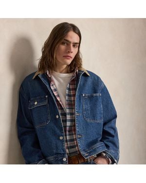 Polo Ralph Lauren Denim Corduroy-Collar Trucker Jacket - Blue