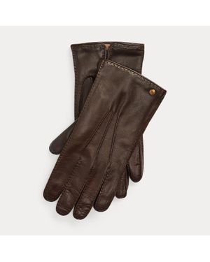 Ralph Lauren Ralph Lauren Cashmere-Lined Lambskin Gloves - Brown