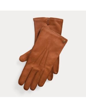 Ralph Lauren Ralph Lauren Cashmere-Lined Lambskin Gloves - Brown