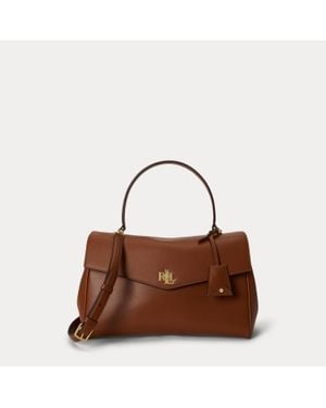 Ralph Lauren Nappa Leather Medium Farrah Soft Satchel - Brown