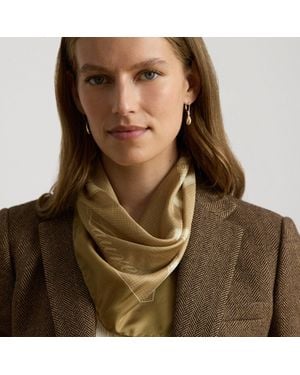 Ralph Lauren Belting-Print & Logo Silk Square Scarf - Multicolour