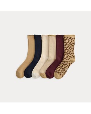 Ralph Lauren Patterned Roll-Top Sock 6-Pack - Multicolour