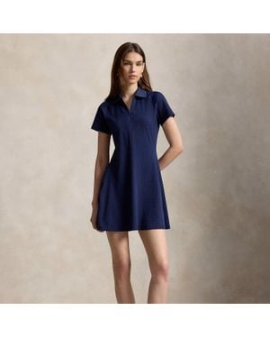 Ralph Lauren Ralph Lauren Cable Stretch-Jacquard Polo Dress - Blue