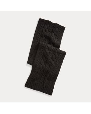 Ralph Lauren Ralph Lauren Cable-Knit Cashmere Scarf - Black