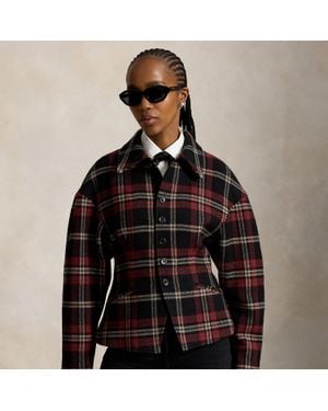 Polo Ralph Lauren Plaid Tweed Sculpted Jacket - Black