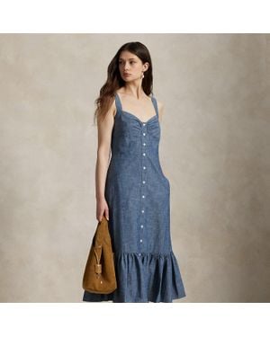 Polo Ralph Lauren Chambray Buttoned Dress - Blue