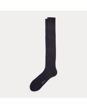 Ralph Lauren Ralph Lauren Rib-Knit Cotton Trouser Socks - Blue