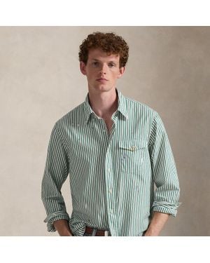 Polo Ralph Lauren Classic Fit Paint-Splatter Striped Shirt - Green