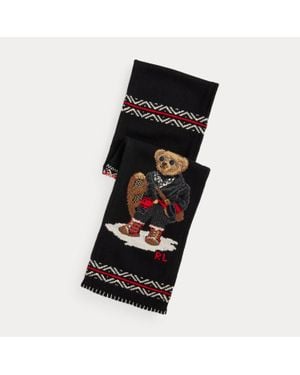 Ralph Lauren Polo Bear Intarsia-Knit Scarf - Black