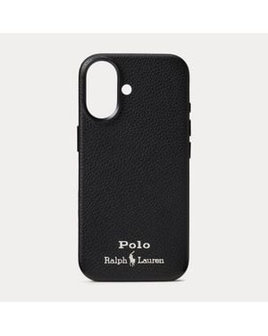 Ralph Lauren Leather Magsafe Iphone 17 Case - Black