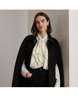 Ralph Lauren Ralph Lauren Buckle-Trim Wool-Blend Cape - Black