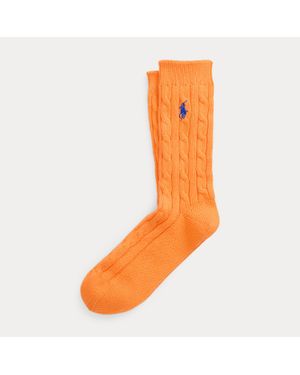 Polo Ralph Lauren Cable-Knit Crew Socks - Orange