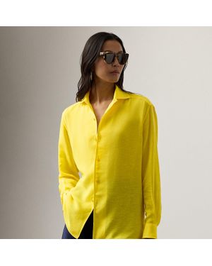 Ralph Lauren Ralph Lauren Capri Relaxed Fit Linen Voile Shirt - Yellow