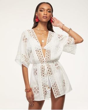 Ramy Brook Delphine Crochet Coverup Mini Dress - White