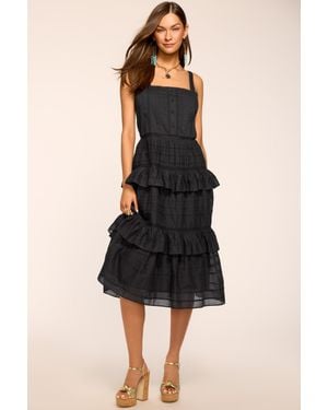Ramy Brook Daria Embroidered Voile Midi Dress - Black