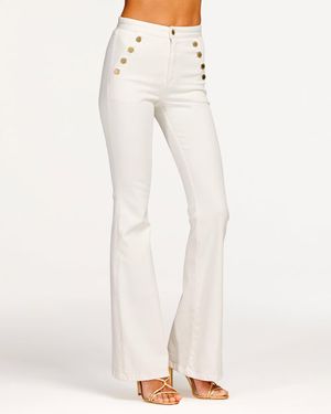 Ramy Brook Helena High-Rise Flare Jean - White