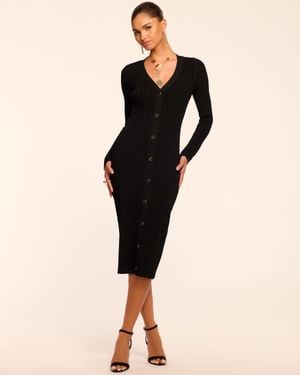 Ramy Brook Gabby Knit Button Down Midi Dress - Black