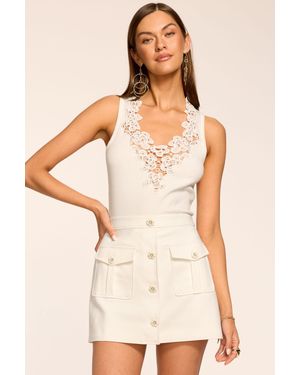 Ramy Brook Briella Cotton Tailored Mini Skirt - Natural