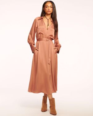 brown dress off the shoulder Simple Off Shoulder Long Orange Prom Dress, Satin Long Evening Graduation  Dresses – toptby main image 1
