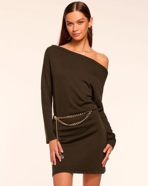 Ramy Brook Chance Merino Off-The-Shoulder Mini Dress - Black