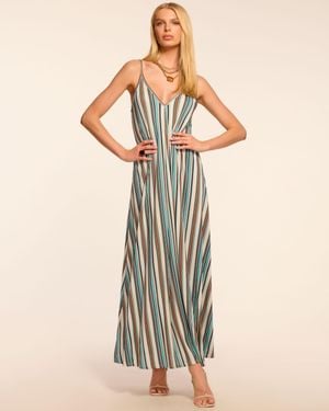 Ramy Brook Clara Striped V-Neck Maxi Dress - Natural