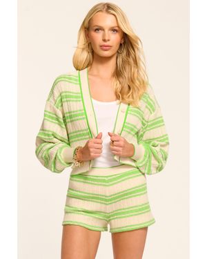 Ramy Brook Olympia Striped Knit Mini Short - Yellow