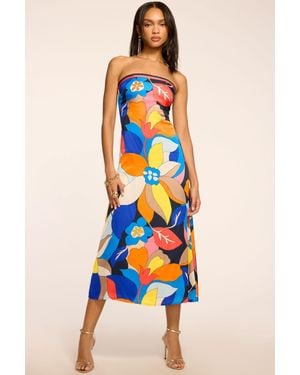 Ramy Brook Isley Printed Strapless Midi Dress - White