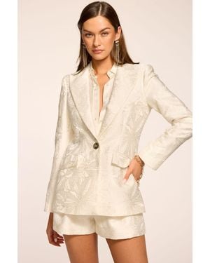 Ramy Brook Alani Jacquard Tailored Blazer - Natural